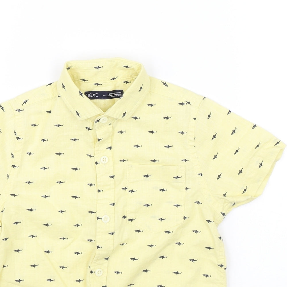 NEXT Boys Yellow   Basic Button-Up Size 3 Years  - Sharks