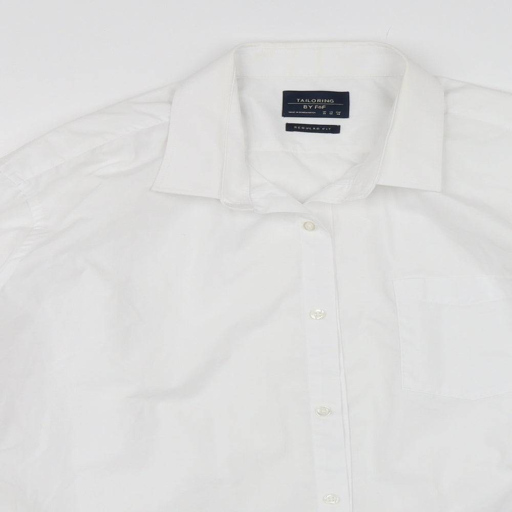 F&F Mens White    Dress Shirt Size 19