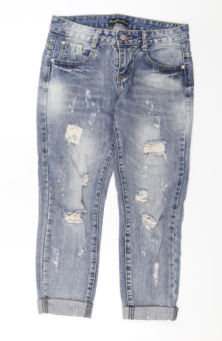 Hong Jin Chun Mens Blue Denim Cropped Jeans Size 27 in L22 in