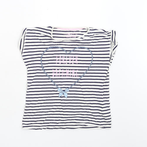 Matalan Girls Multicoloured Striped  Basic T-Shirt Size 10-11 Years