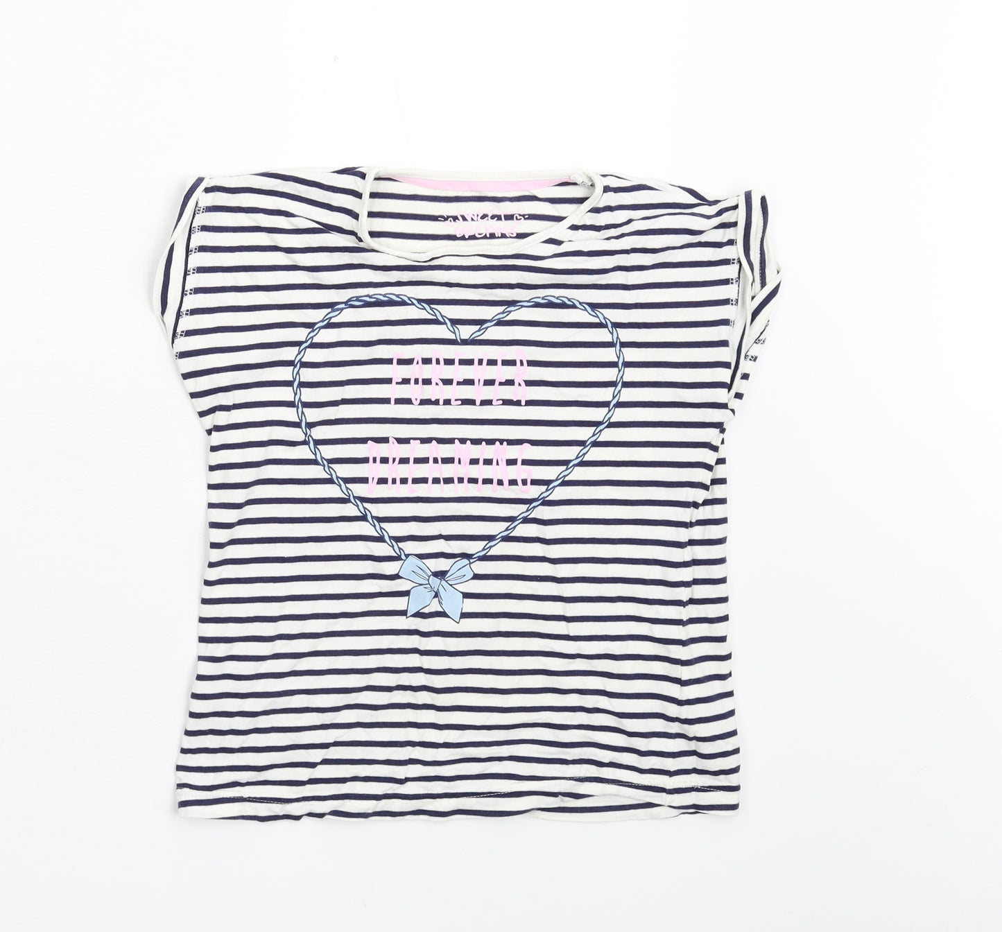 Matalan Girls Multicoloured Striped  Basic T-Shirt Size 10-11 Years