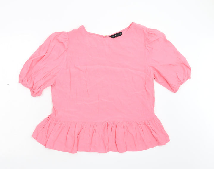 F&F Womens Pink Basic Blouse Size 14