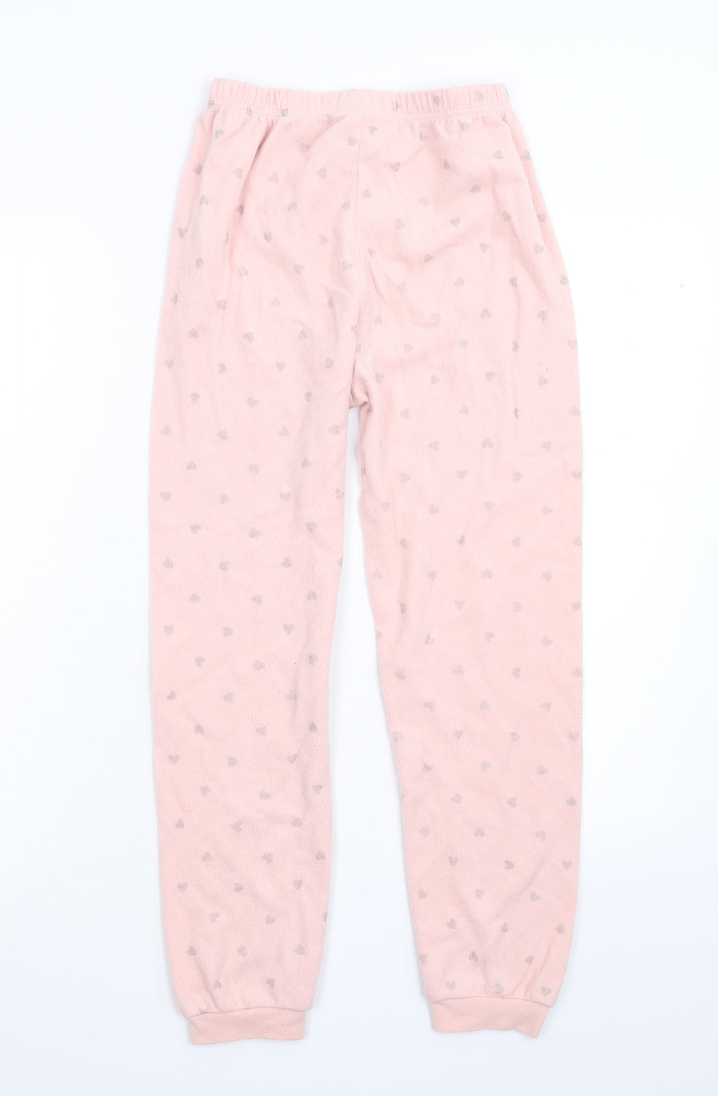 Primark Girls Pink Geometric Fleece  Pyjama Pants Size 11-12 Years