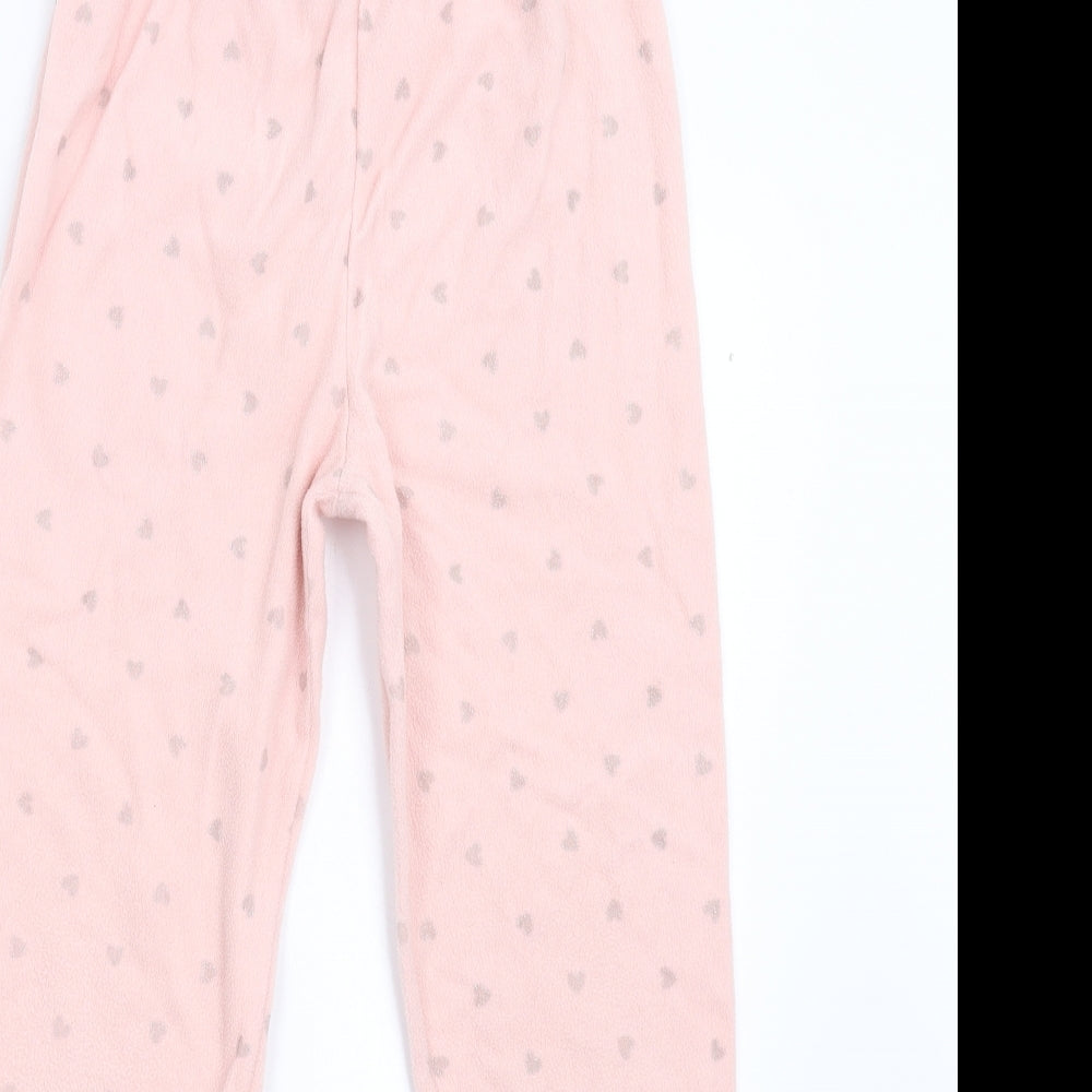 Primark Girls Pink Geometric Fleece  Pyjama Pants Size 11-12 Years