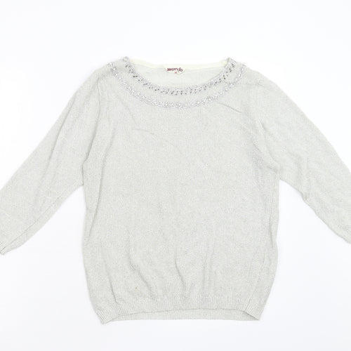 Wardo Womens Silver  Knit Pullover Jumper Size 38