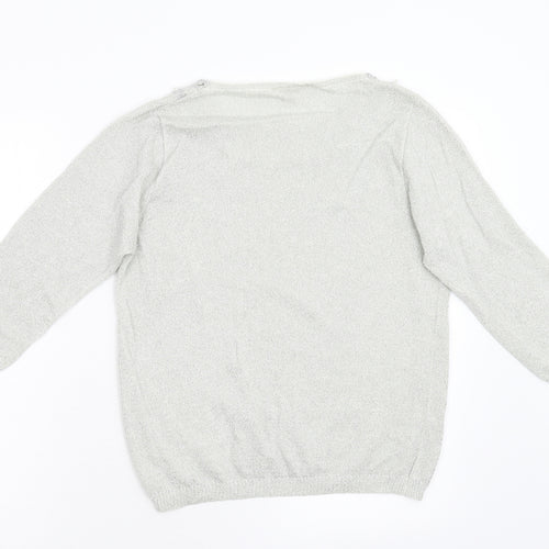 Wardo Womens Silver  Knit Pullover Jumper Size 38