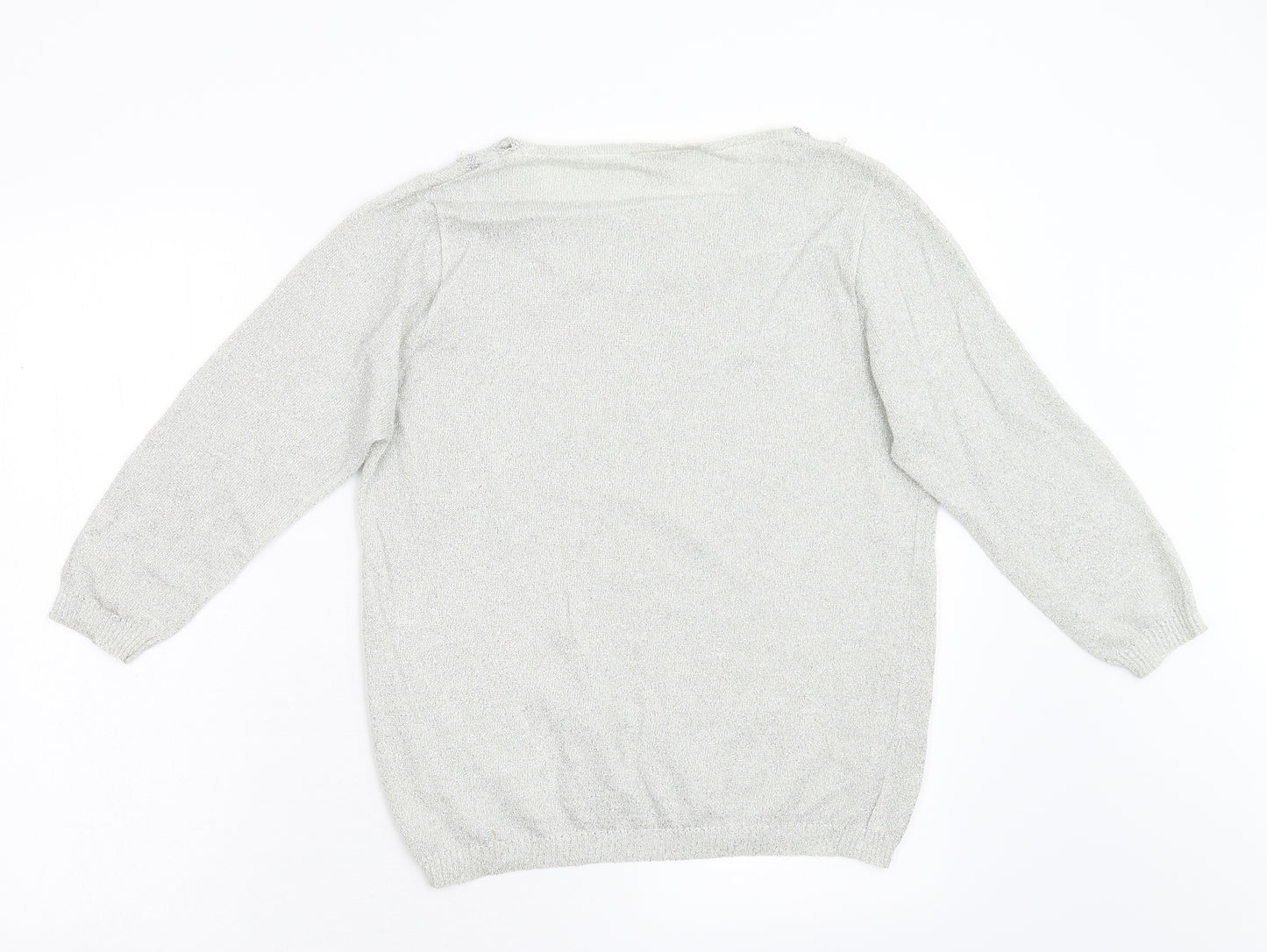 Wardo Womens Silver  Knit Pullover Jumper Size 38