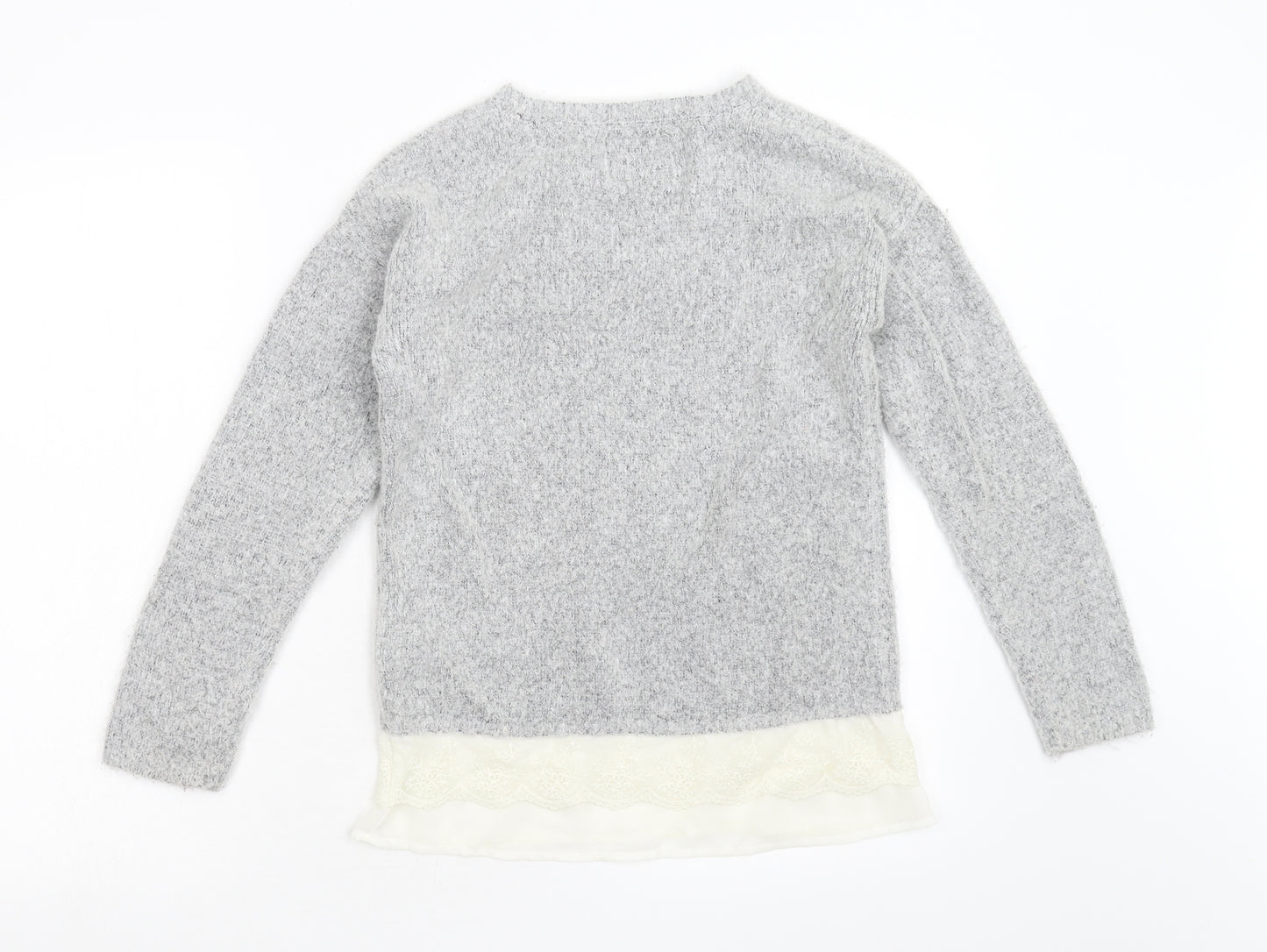 YD Girls Grey  Knit Pullover Jumper Size 12-13 Years