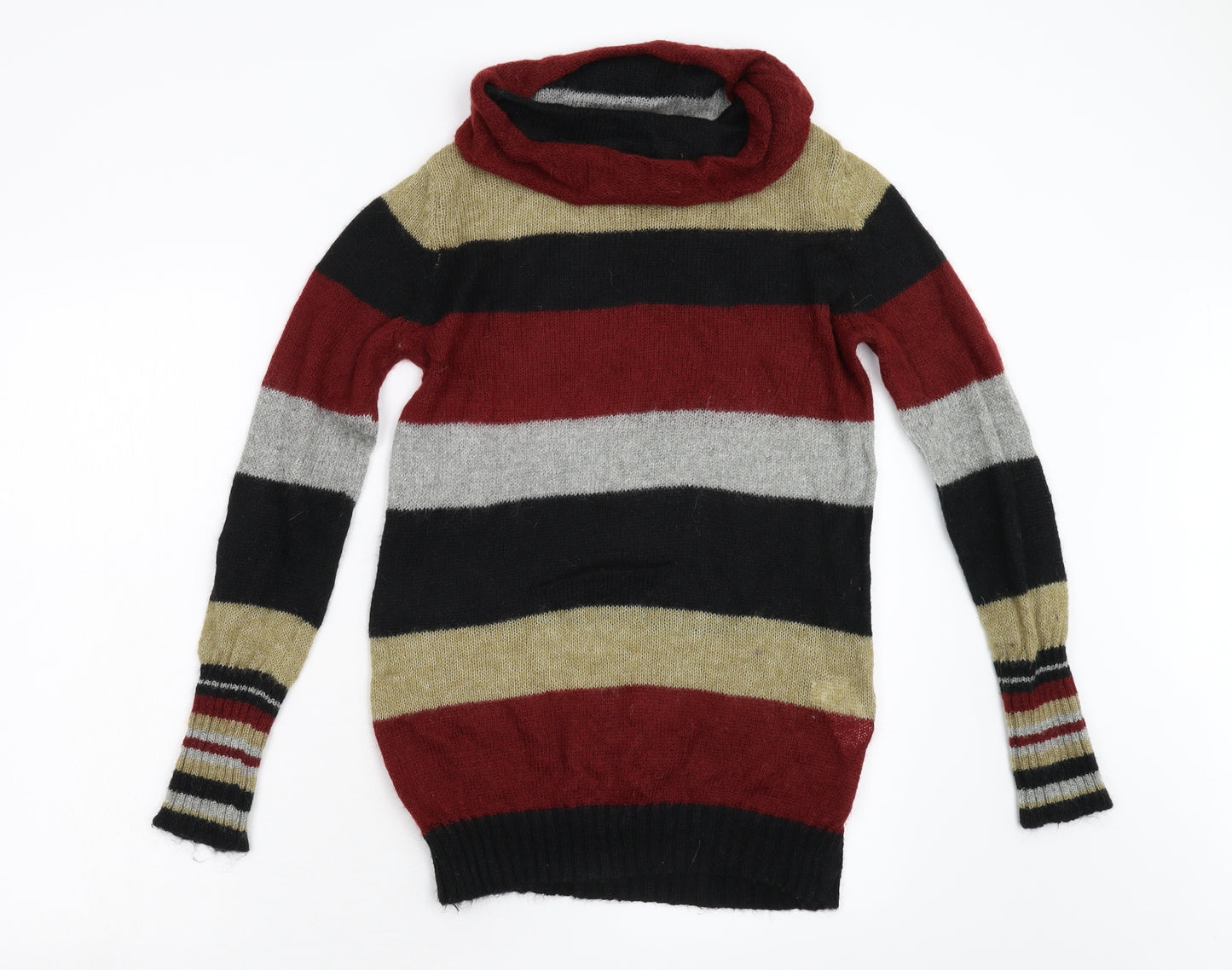 Sisley Womens Multicoloured Striped Knit Pullover Jumper Size S