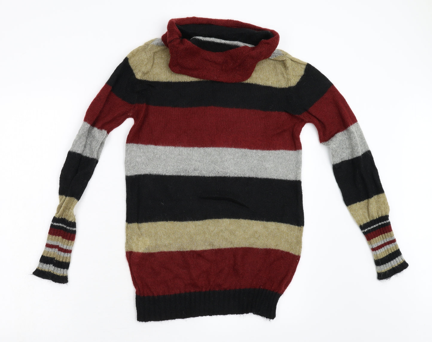 Sisley Womens Multicoloured Striped Knit Pullover Jumper Size S