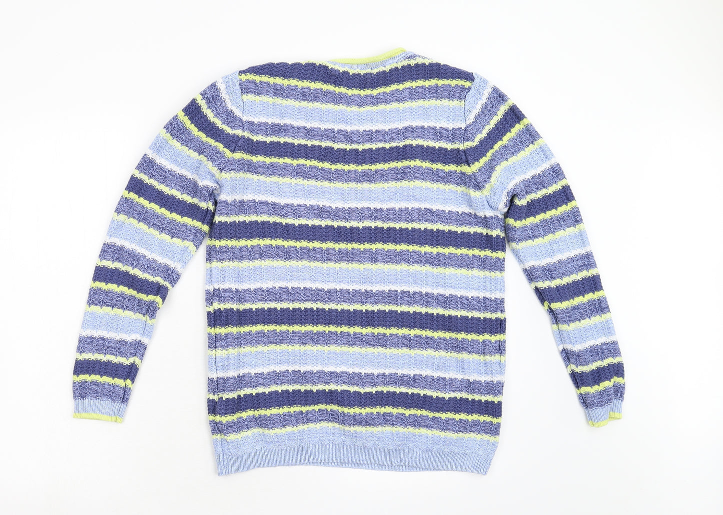 Isle Womens Blue Striped Knit Pullover Jumper Size M