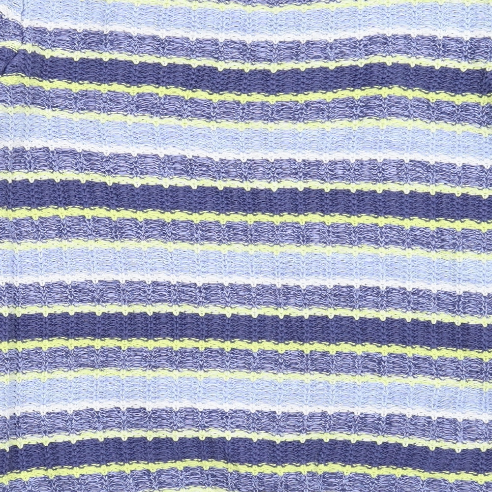 Isle Womens Blue Striped Knit Pullover Jumper Size M