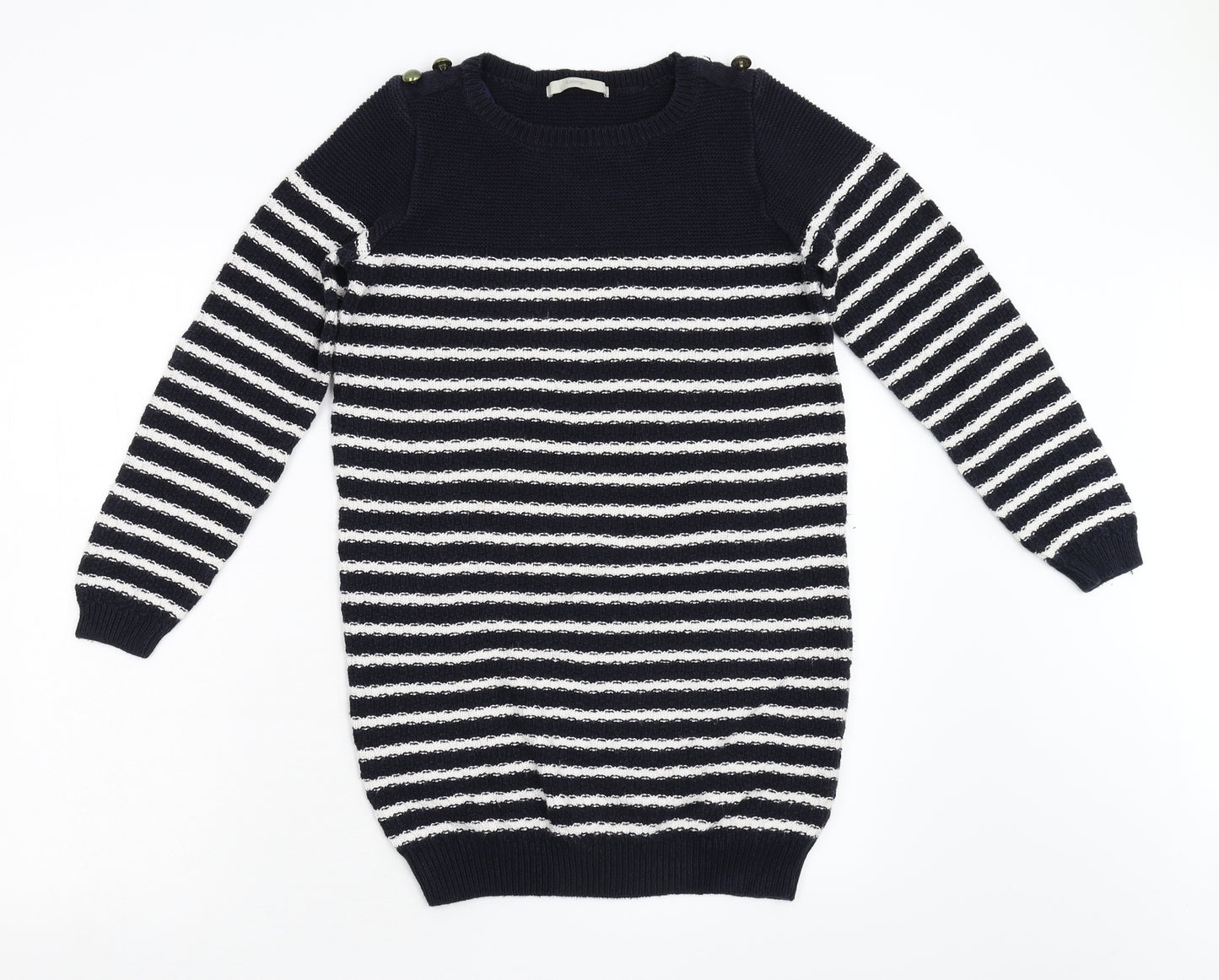 George Womens Blue Striped Knit Pullover Jumper Size 8