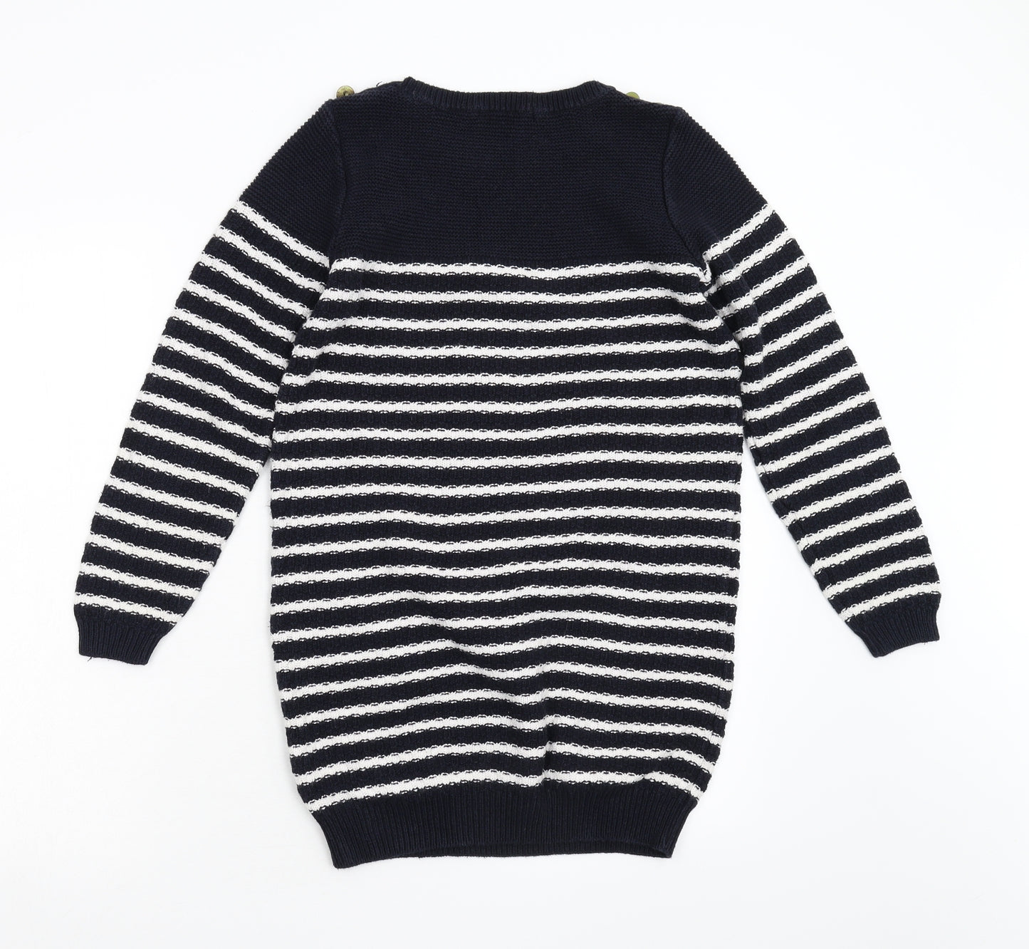 George Womens Blue Striped Knit Pullover Jumper Size 8