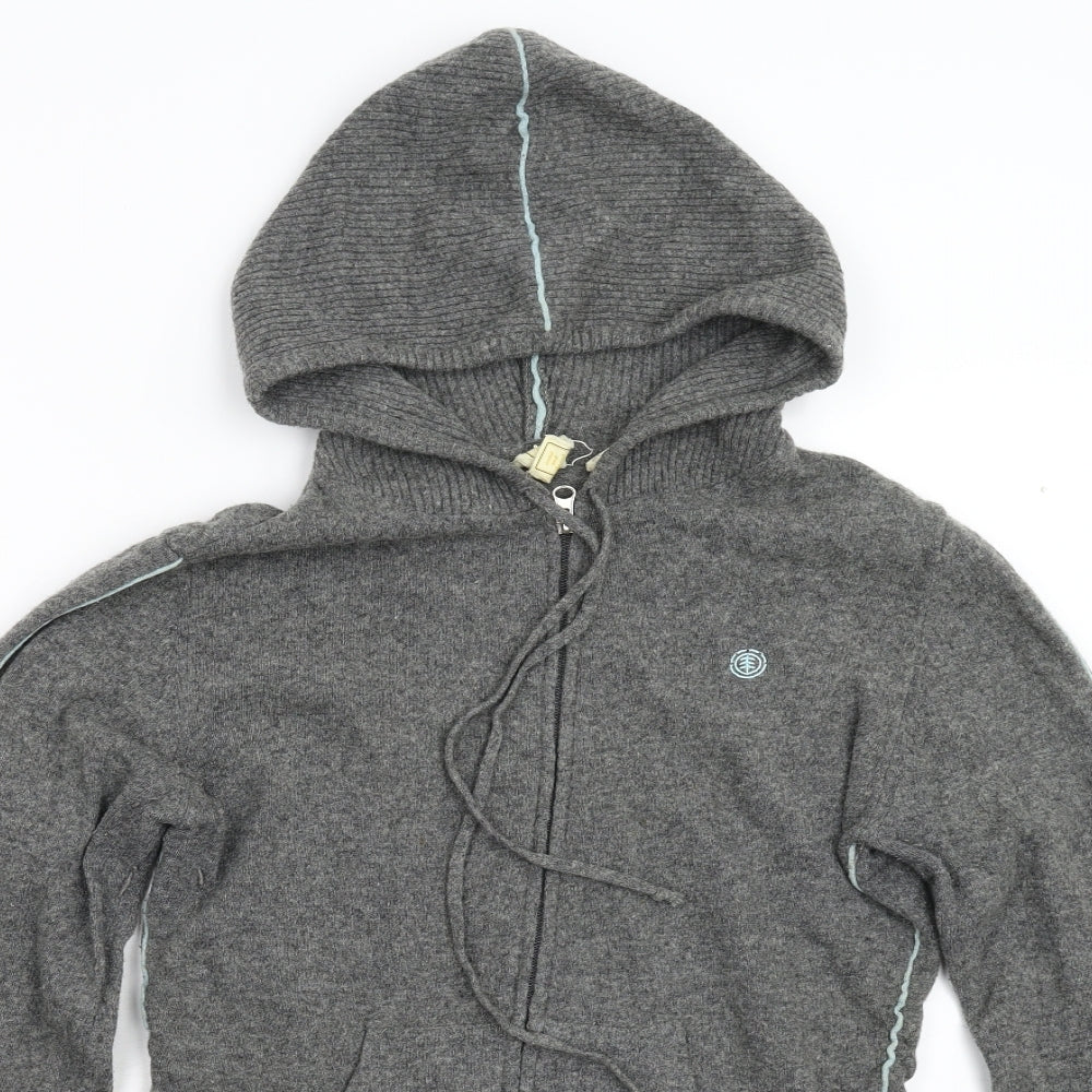Element Womens Grey  Knit Cardigan Hoodie Size 12
