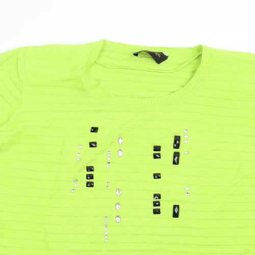 Eugene Klein Womens Green  Knit Pullover Jumper Size M