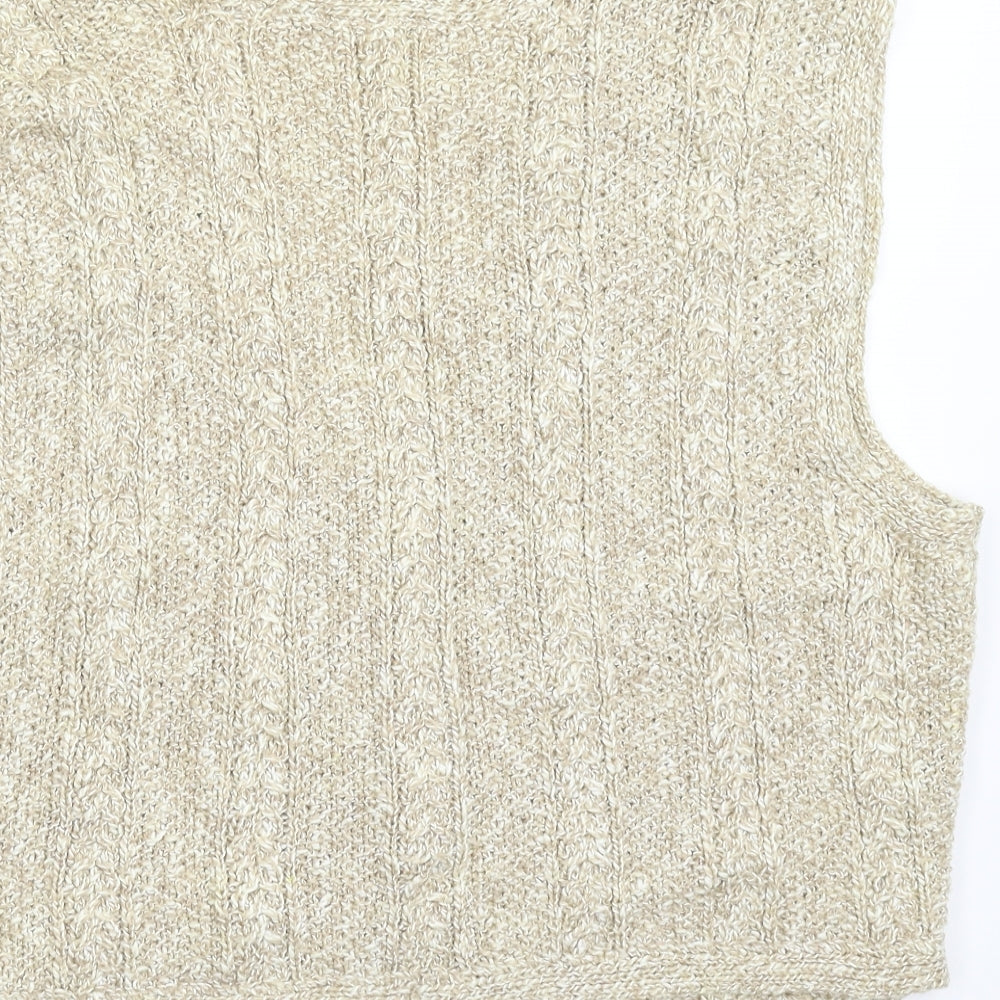 Preworn Mens Beige  Knit Vest Jumper Size M