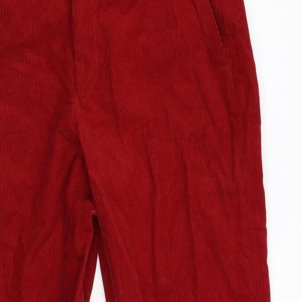 M&S Mens Red  Corduroy Trousers  Size 34 L29 in
