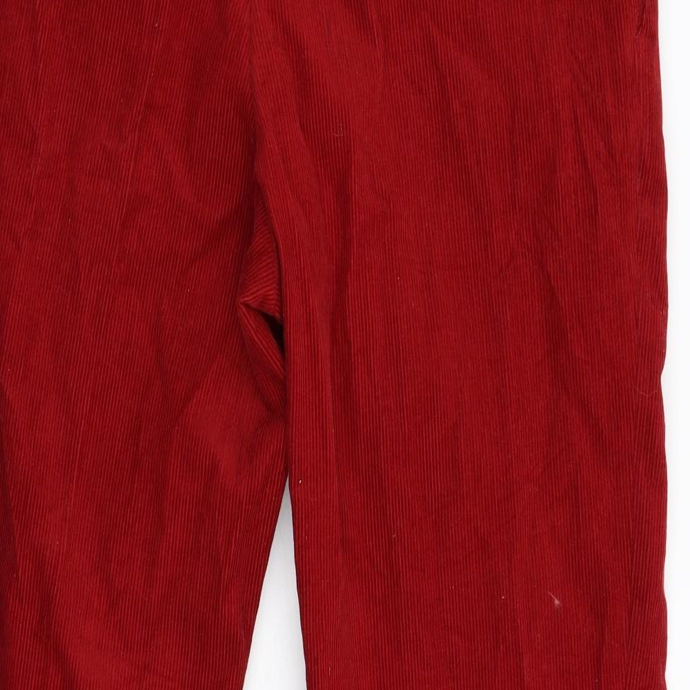 M&S Mens Red  Corduroy Trousers  Size 34 L29 in