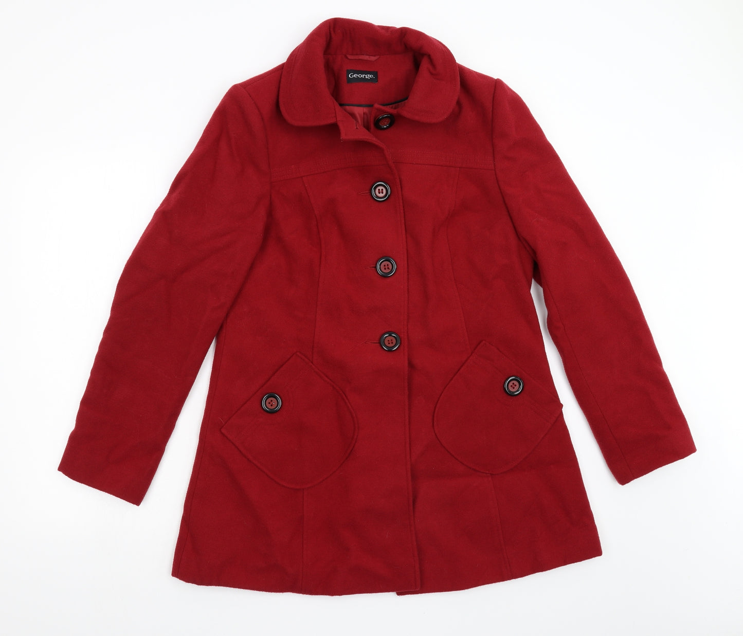 George Womens Red   Overcoat Coat Size 12