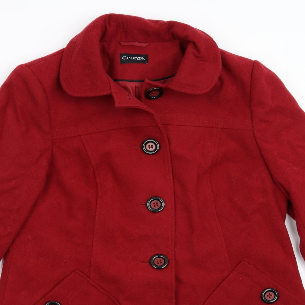 George Womens Red   Overcoat Coat Size 12