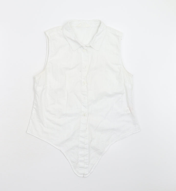 Primark Womens White Basic Button-Up Size 14