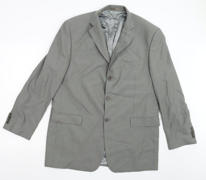 M&S Mens Grey Jacket Suit Jacket Size 44