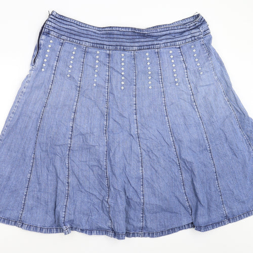 BM Denim Womens Blue  Denim A-Line Skirt Size 24