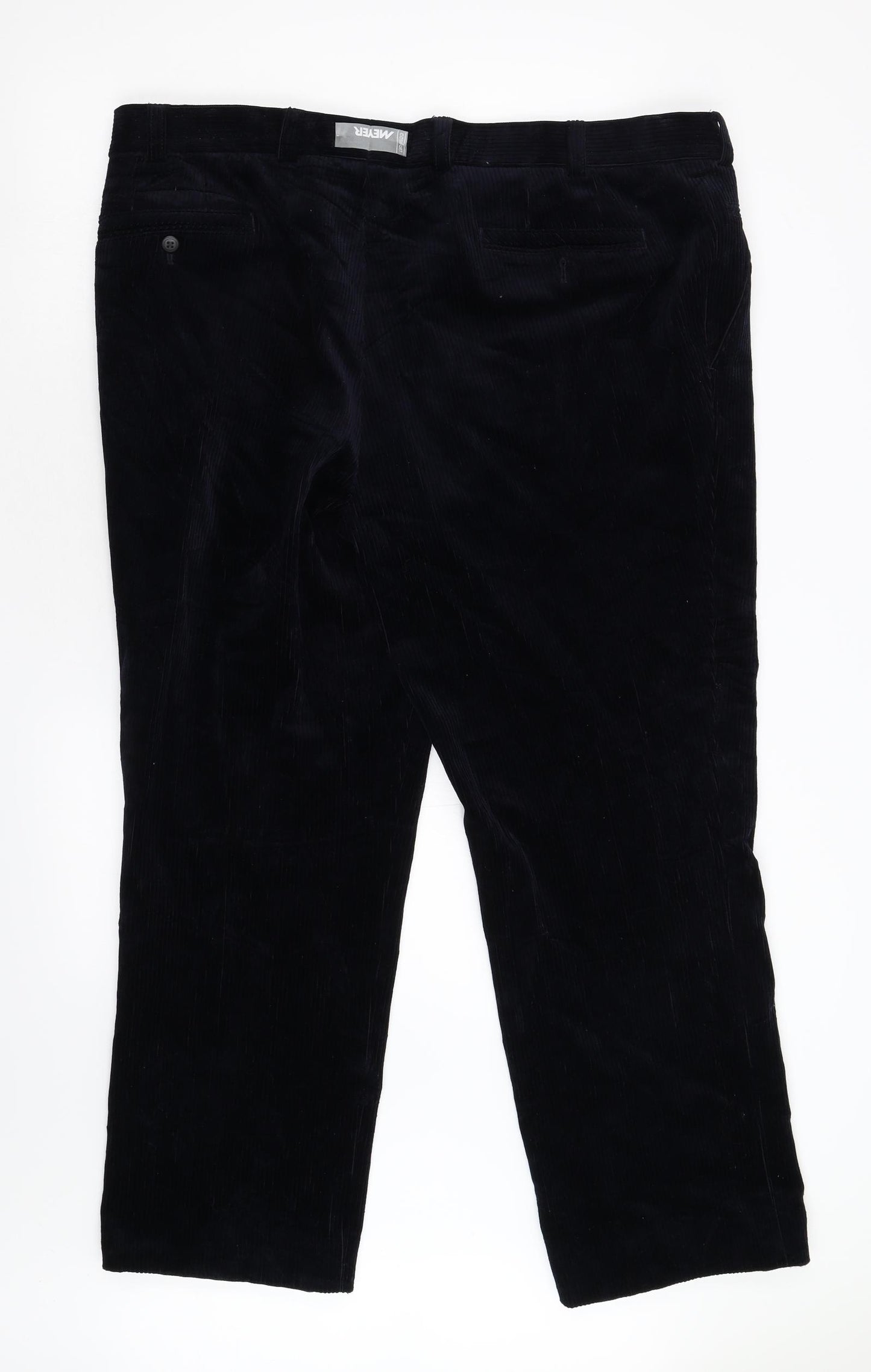 Meyer Mens Black  Corduroy Trousers  Size 42 L32 in