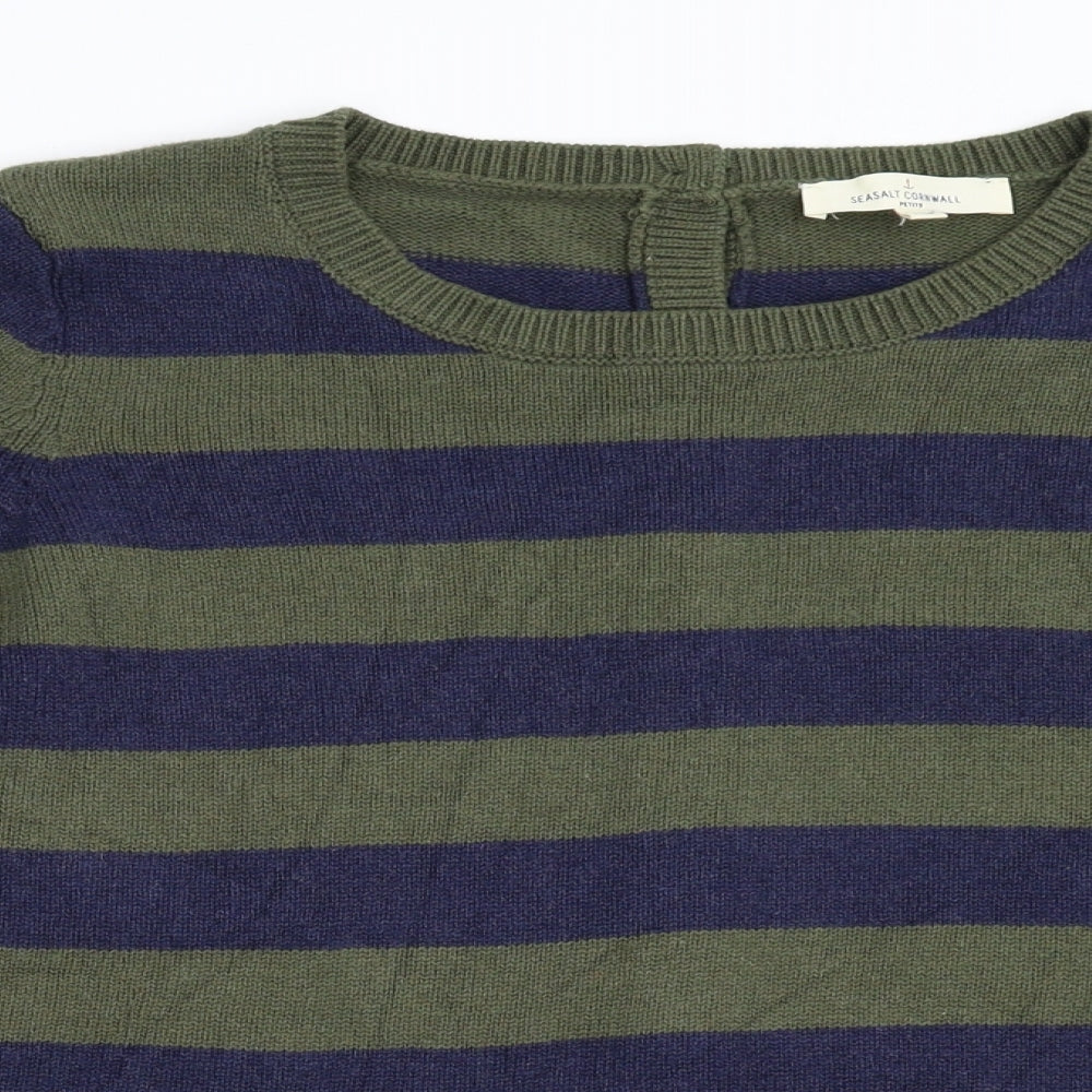 Seasalt Cornwall Womens Multicoloured Striped Knit Cardigan Jumper Size 10