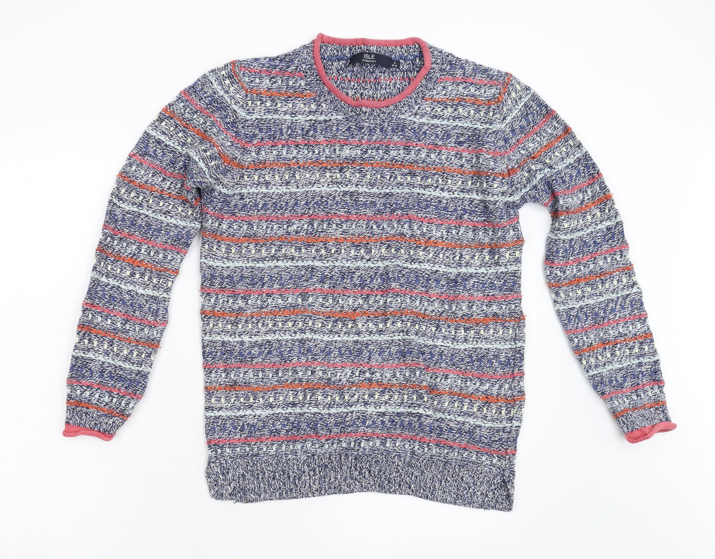 Isle Womens Blue  Knit Pullover Jumper Size S