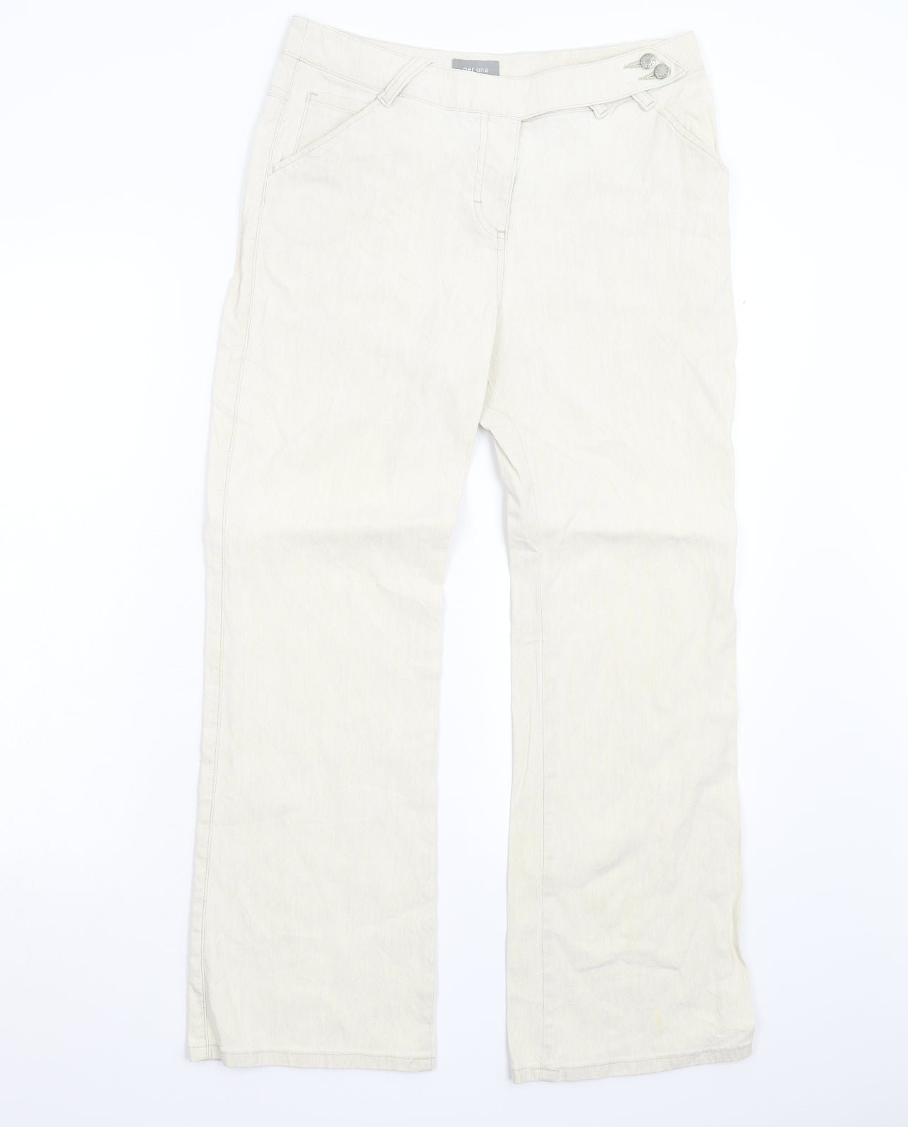 M&S Womens Ivory   Trousers  Size 10 L28 in