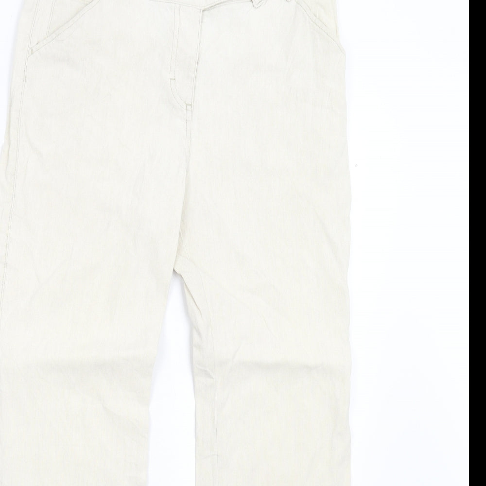 M&S Womens Ivory   Trousers  Size 10 L28 in