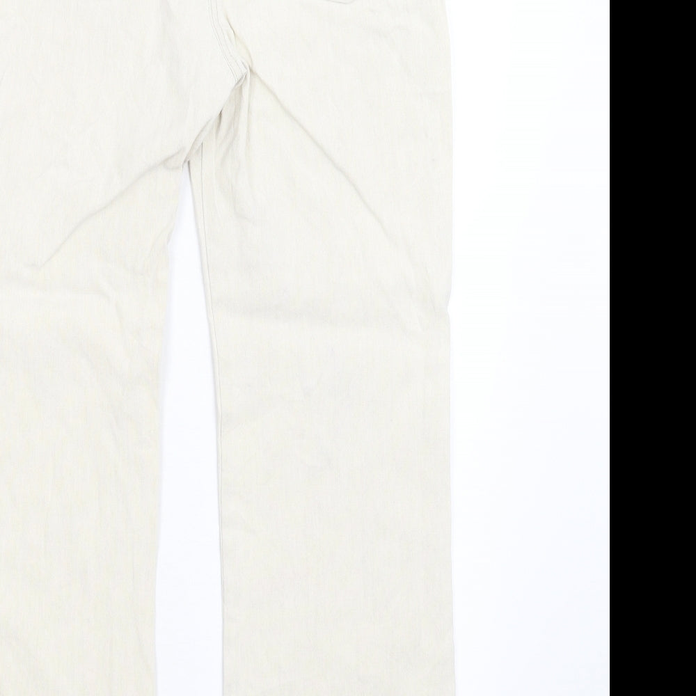 M&S Womens Ivory   Trousers  Size 10 L28 in