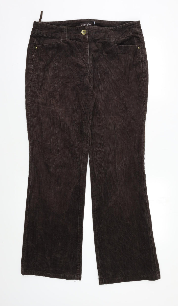 Principles Womens Brown Trousers Size 10 L30 in