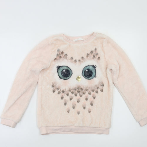 H&M Girls Pink Solid  Top Pyjama Top Size 9 Years  - Owl