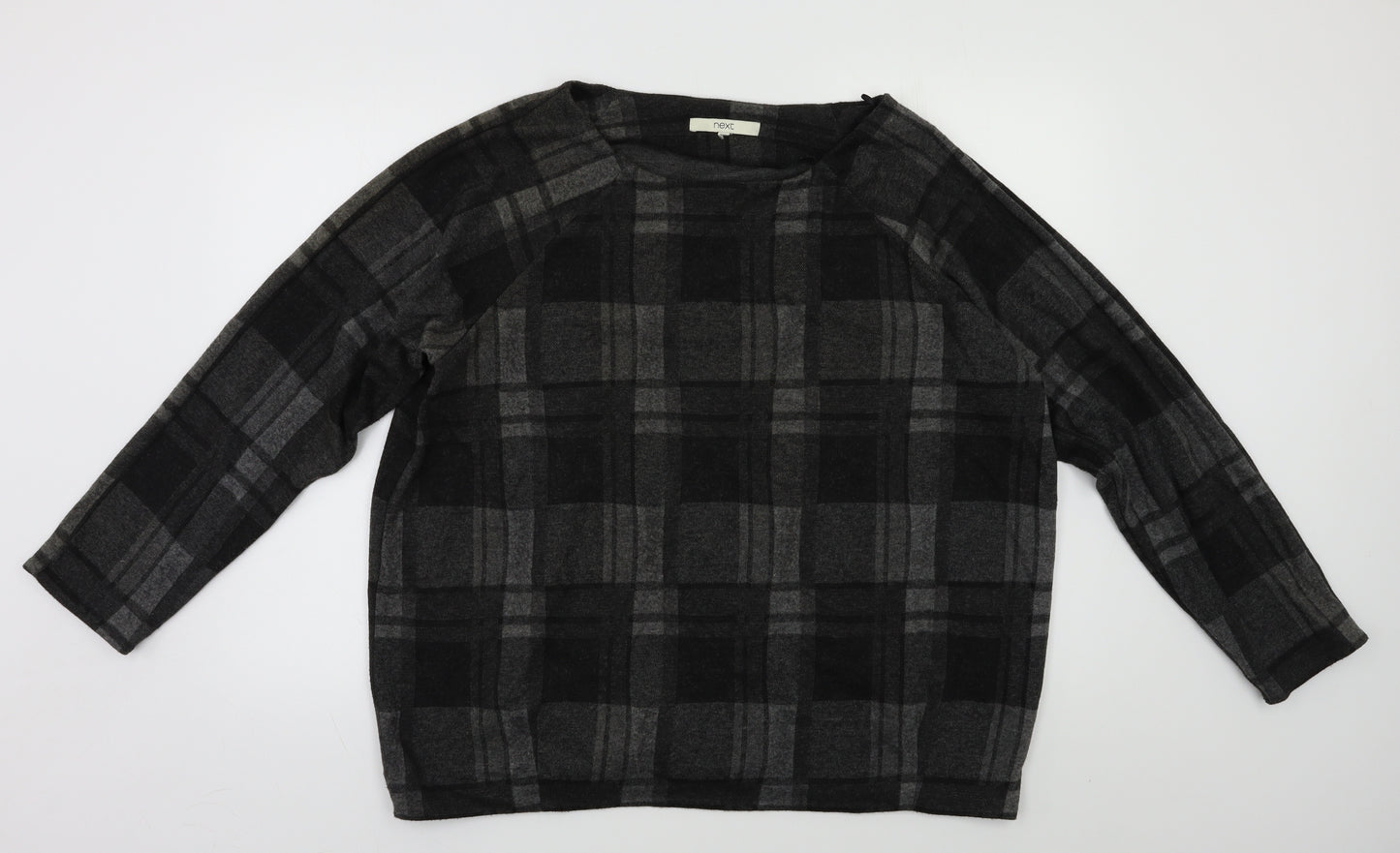 NEXT Womens Grey Check  Pullover Jumper Size L