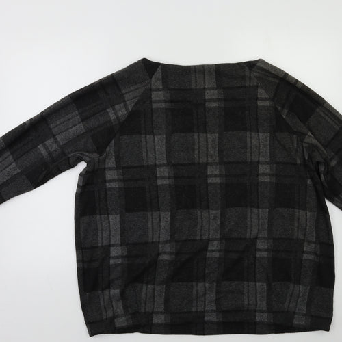 NEXT Womens Grey Check  Pullover Jumper Size L
