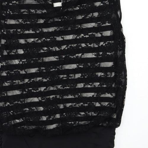 Tink & Funk Womens Black Striped  Basic Blouse Size S