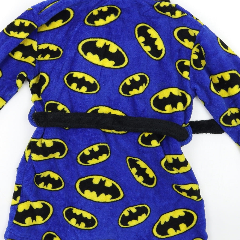 Batman Boys Blue Geometric   Robe Size 5 Years  - Batman