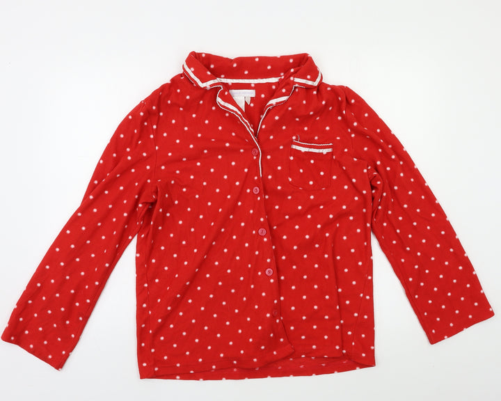 Carole Hochman Womens Red Polka Dot Top Pyjama Top Size M