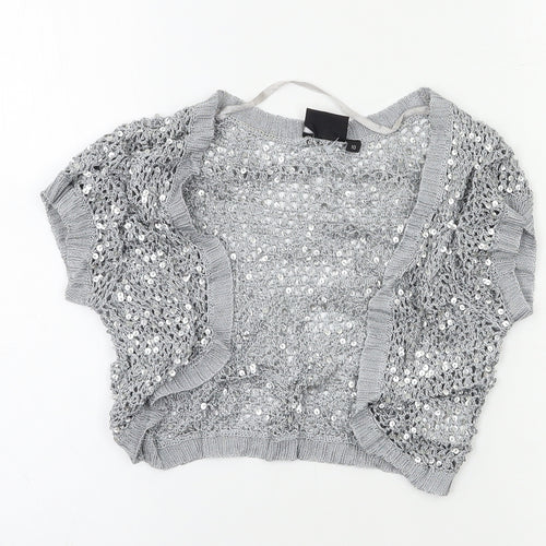 Logo Womens Grey   Shrug Jumper Size 10  - Sequin