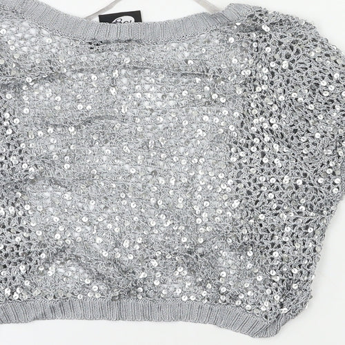Logo Womens Grey   Shrug Jumper Size 10  - Sequin