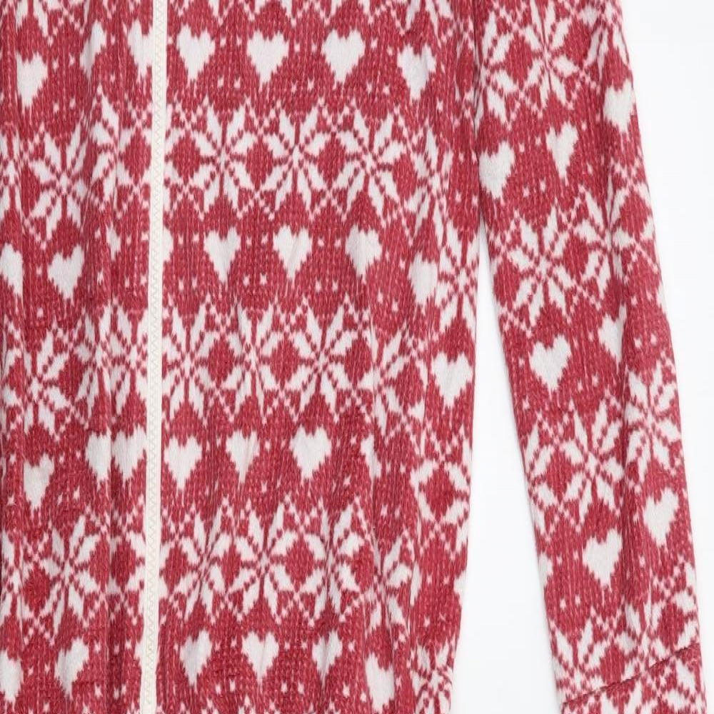 M&S Womens Red Fair Isle   Bodysuit Size S