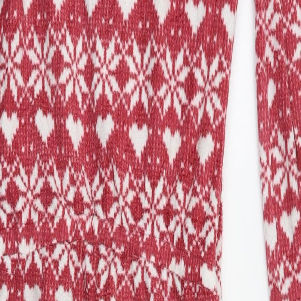 M&S Womens Red Fair Isle   Bodysuit Size S