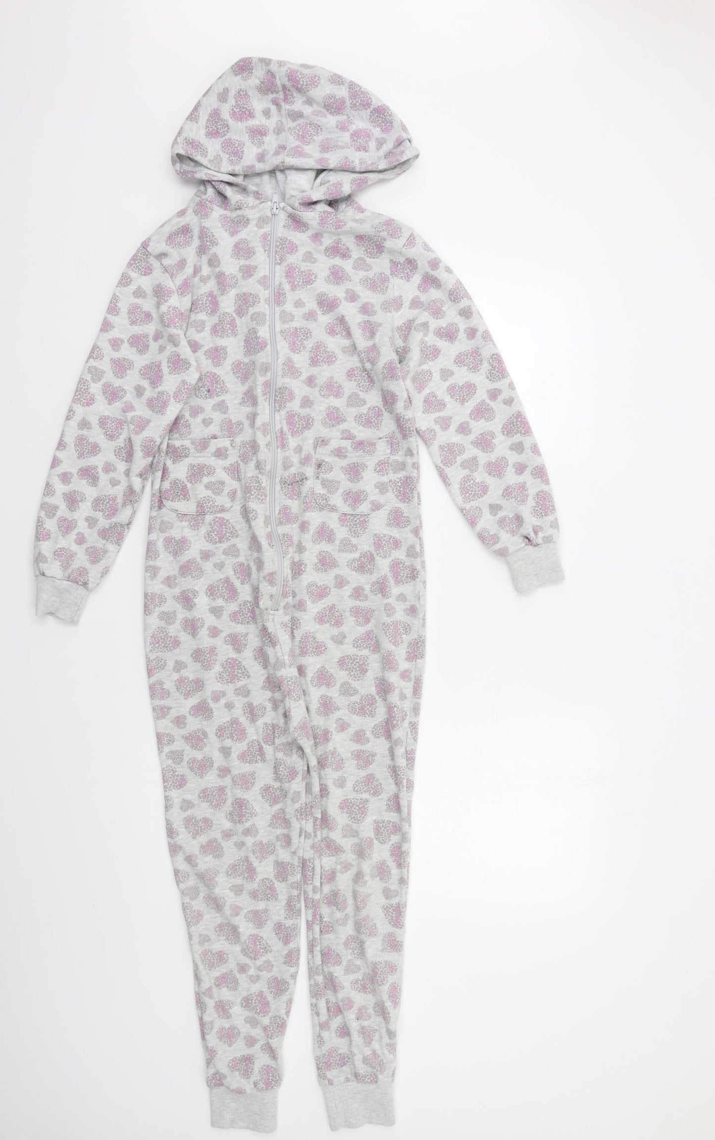 YD Girls Grey Geometric   Bodysuit Size 11-12 Years