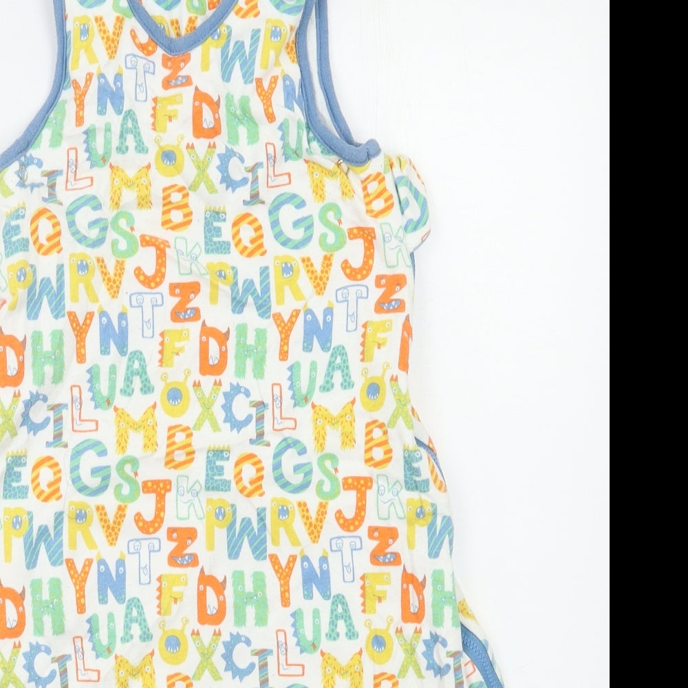 Lily & Dan Baby White Geometric  Babygrow One-Piece Size 3-6 Months