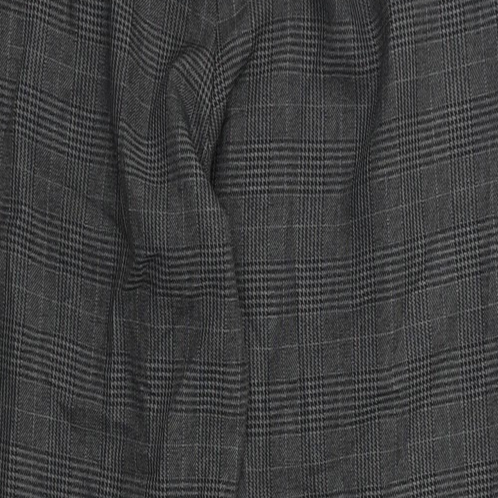M&S Womens Grey Check  Dress Pants Trousers Size 6 L24 in