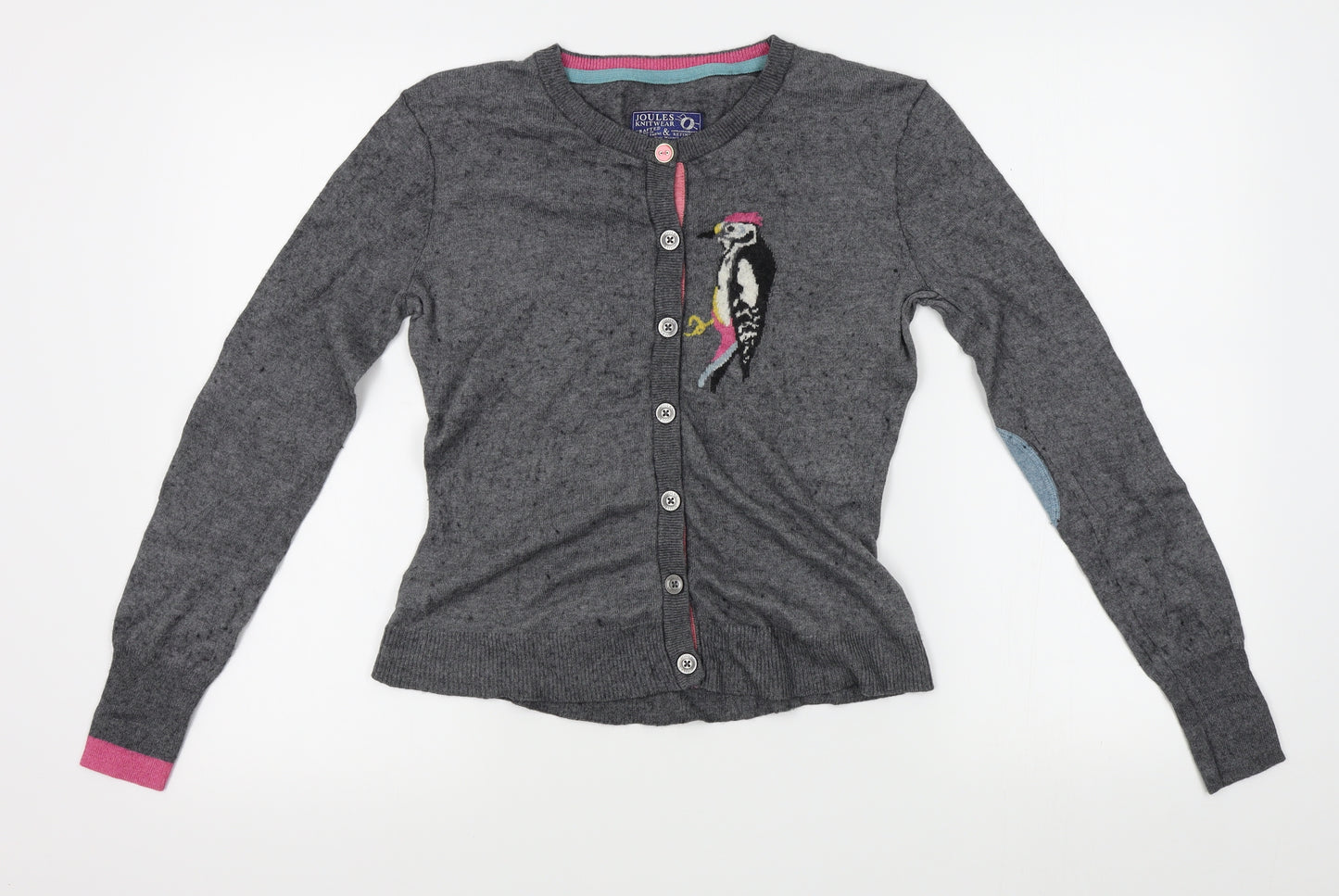 Joules Womens Grey   Cardigan Jumper Size 10  - bird