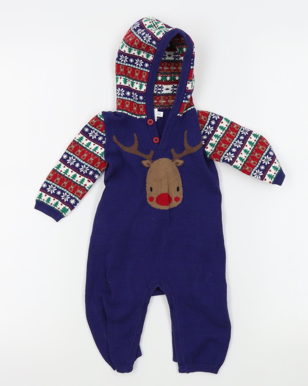 Miniclub Baby Blue   Babygrow One-Piece Size 3-6 Months  - christmas